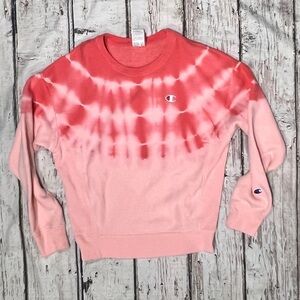 Champion Reverse Weave Crewneck Women's Top Tie Dye Pullover Sweatshirt